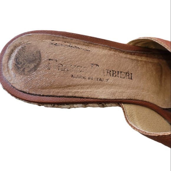 FRANCO BARBIERI - Wedge Platform - Leather and Straw Espadrille - Made in Italy - Picture 11 of 13